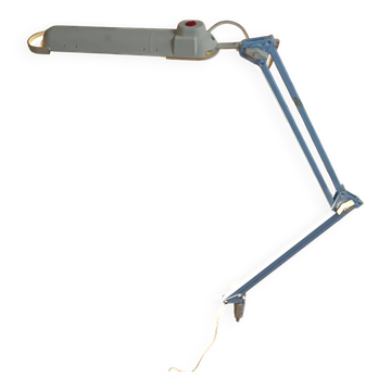 Articulated blue desk lamp