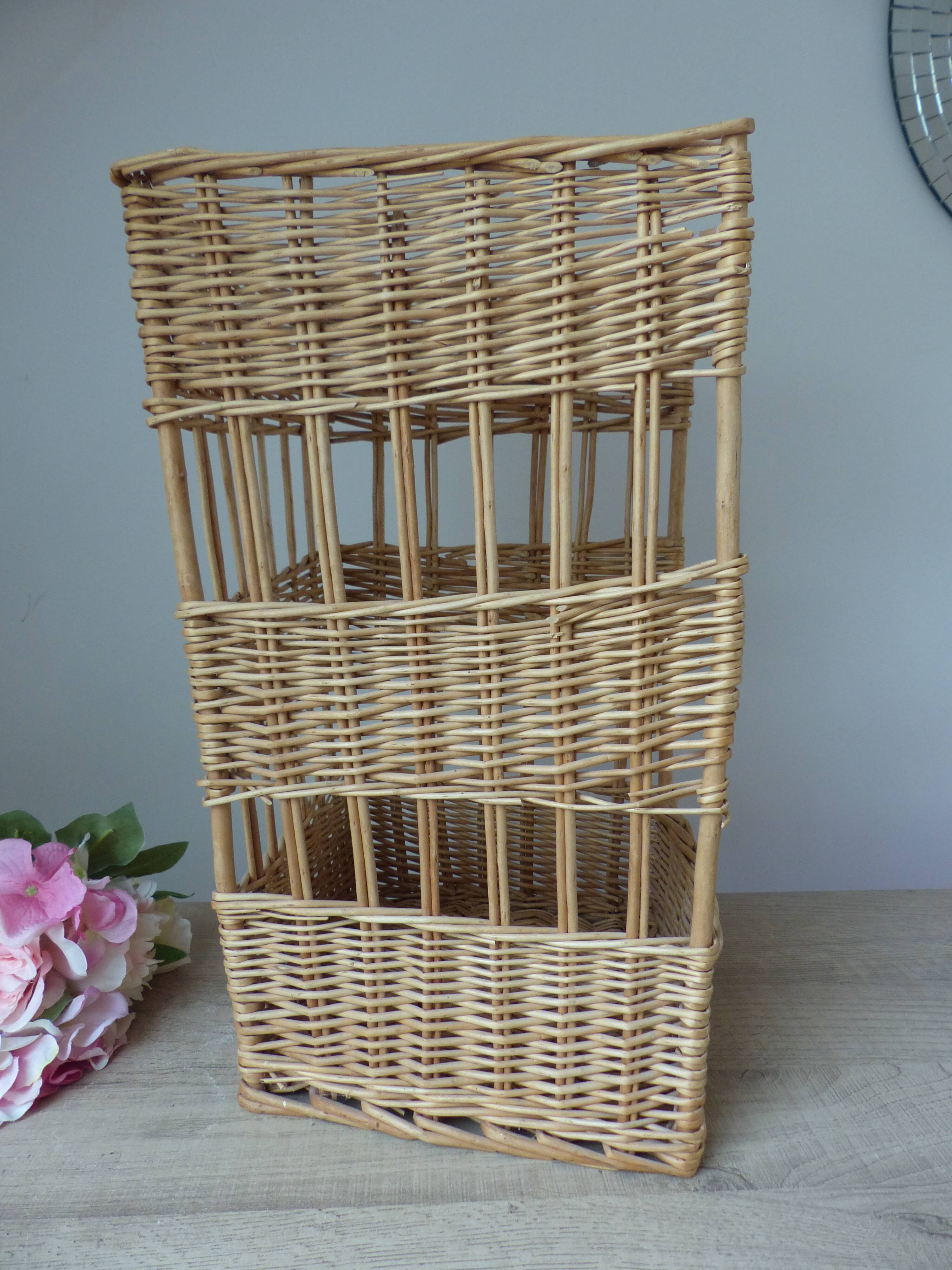 Large vintage bread basket – Wicker & rattan – French bakery style