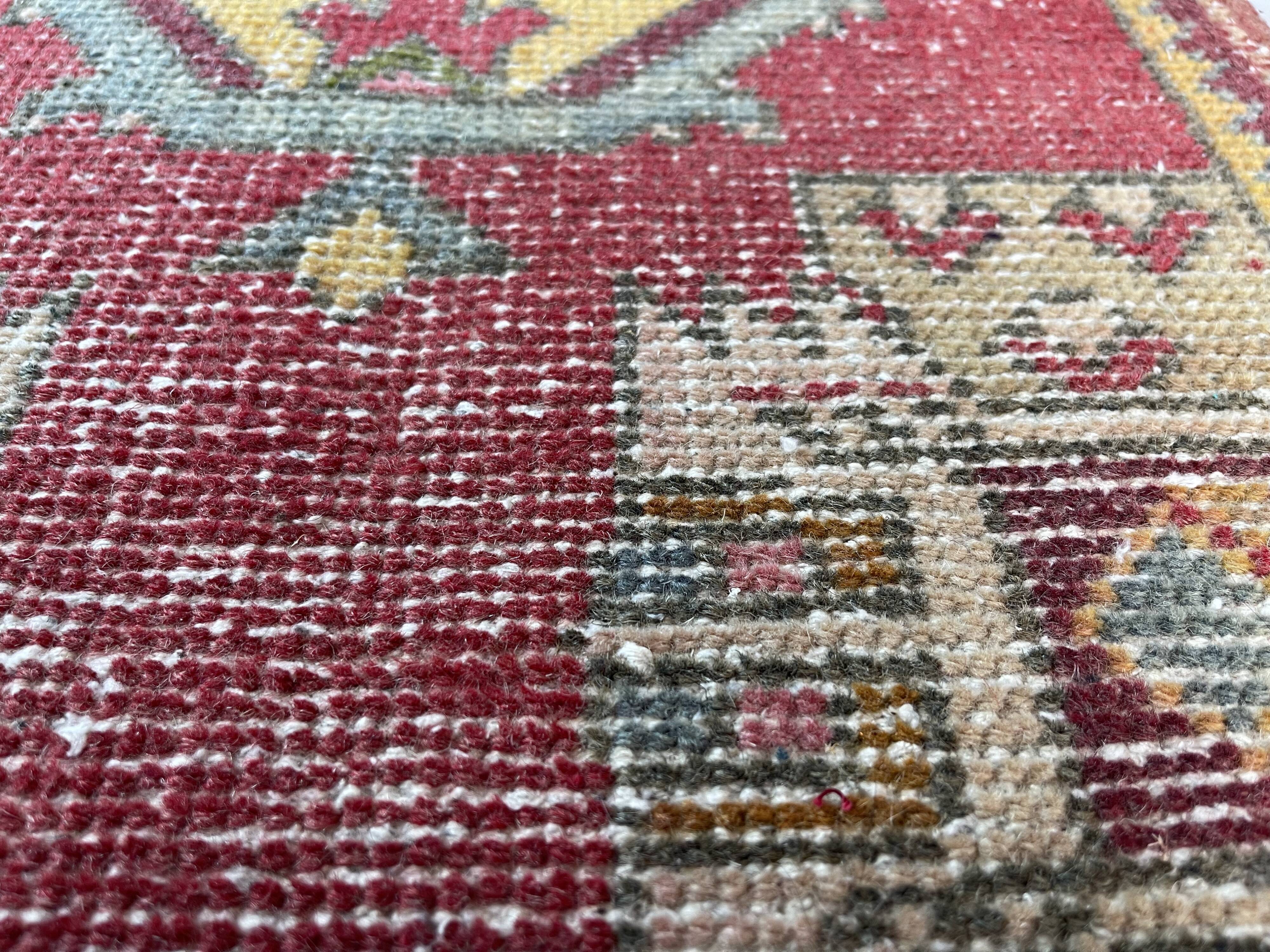 VINTAGE TURKISH PASTEL MINI RUG , 102 x 53 CM