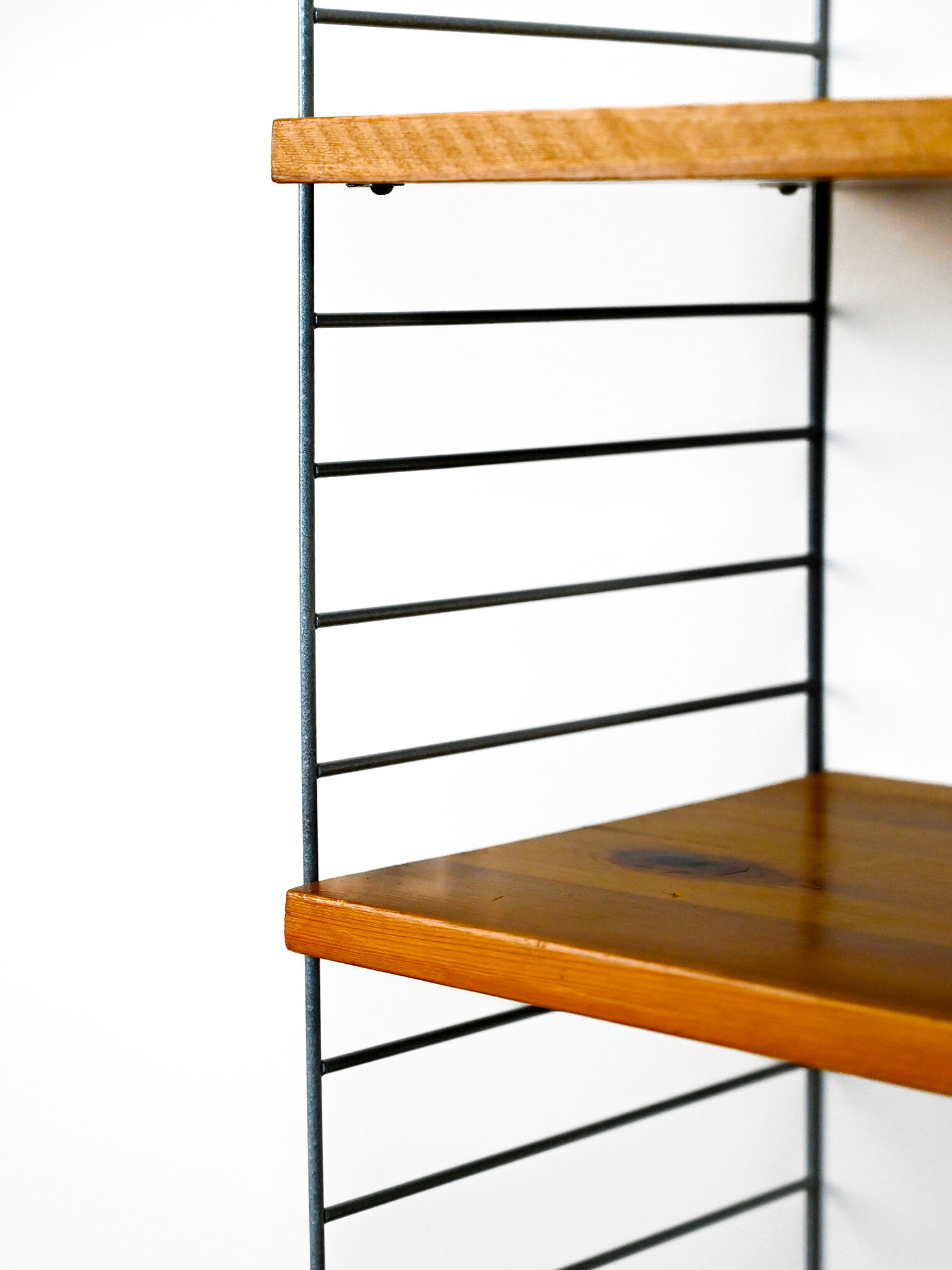 Swedish pine and metal shelf
