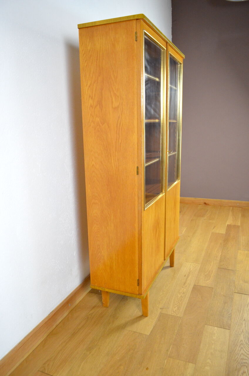 Vintage blond oak glazed library 1950