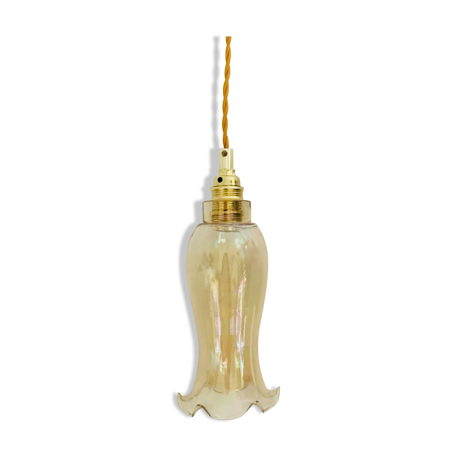 Vintage amber glass lamp