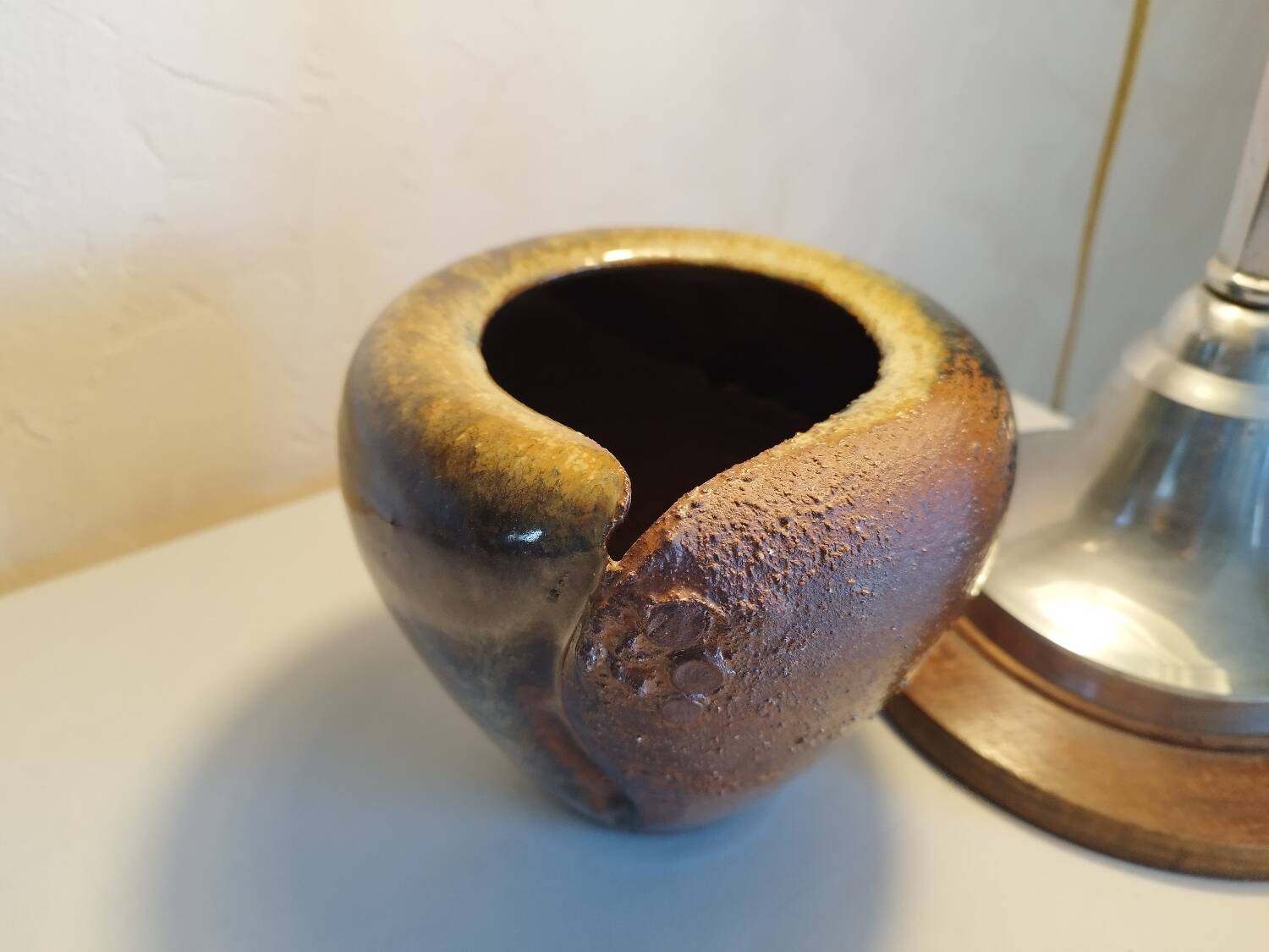 Vide-poche vase en grès émaillé