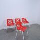 Set jaren 70 DDR rode kunststof tuinstoelen