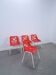 Set jaren 70 DDR rode kunststof tuinstoelen