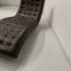 Banquette de relaxation en damier de cuir noir XX siècle
