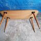 Table basse de salon bois scandinave pieds compas vintage