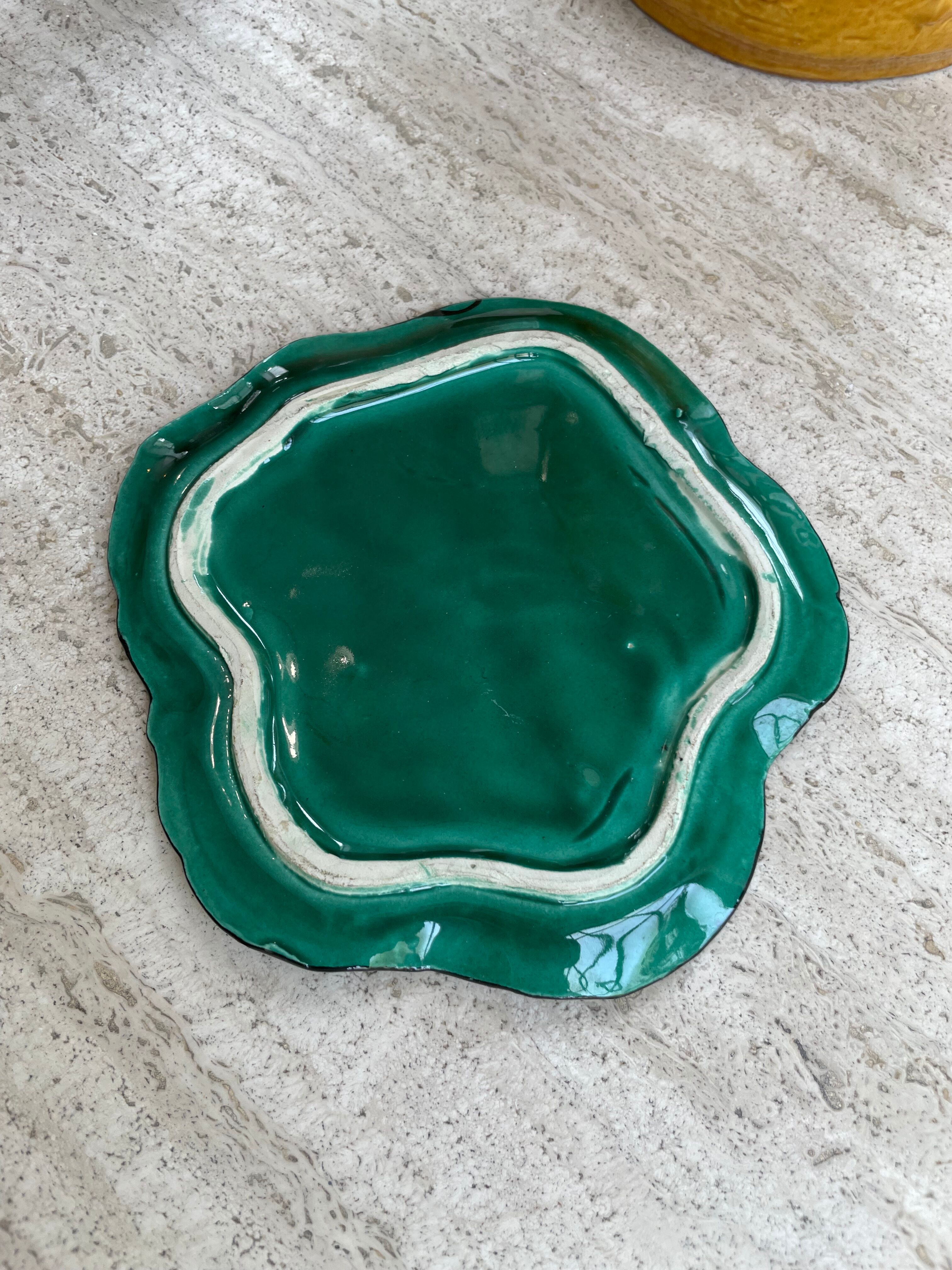 Small green ceramic dish
