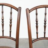 Ensemble de 2 chaises de bistrot vintage en bois Jacob & Josef Kohn Vienne