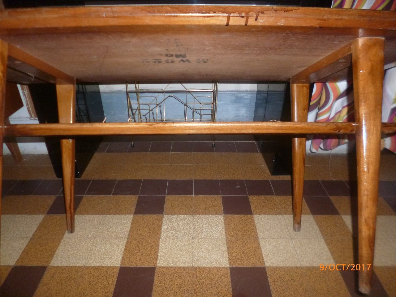 Coffee table teak tiled door magazines caning of the 60s Scandinavian style