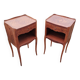 Pair of Louis XVI style marquetry bedside tables
