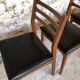 Set of 4 Scandinavian chairs teak and black skai 60s