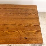 French antique dining table oak and pine