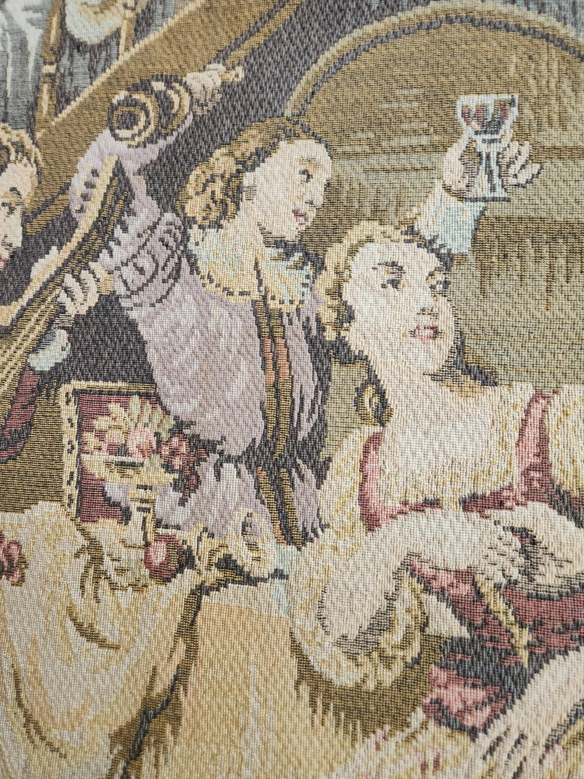 French wall tapestry Gobelin Tapestry "Jolly Men" "After Rembrandt"