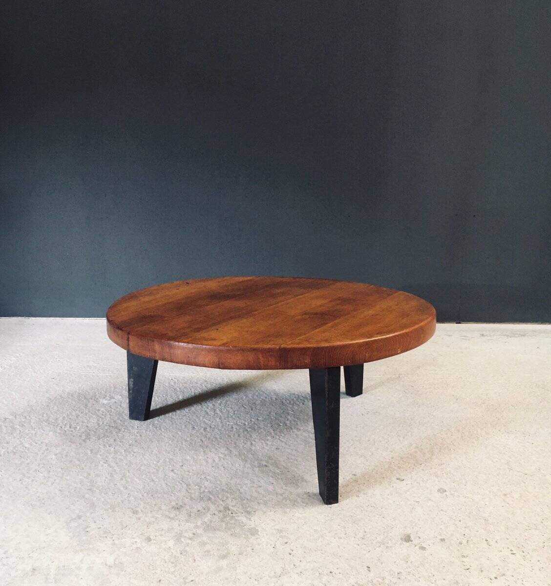 Mid-Century Industrial Tripod Coffee Table, France, 1950s