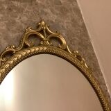 Old oval brass mirror, 31x46 cm