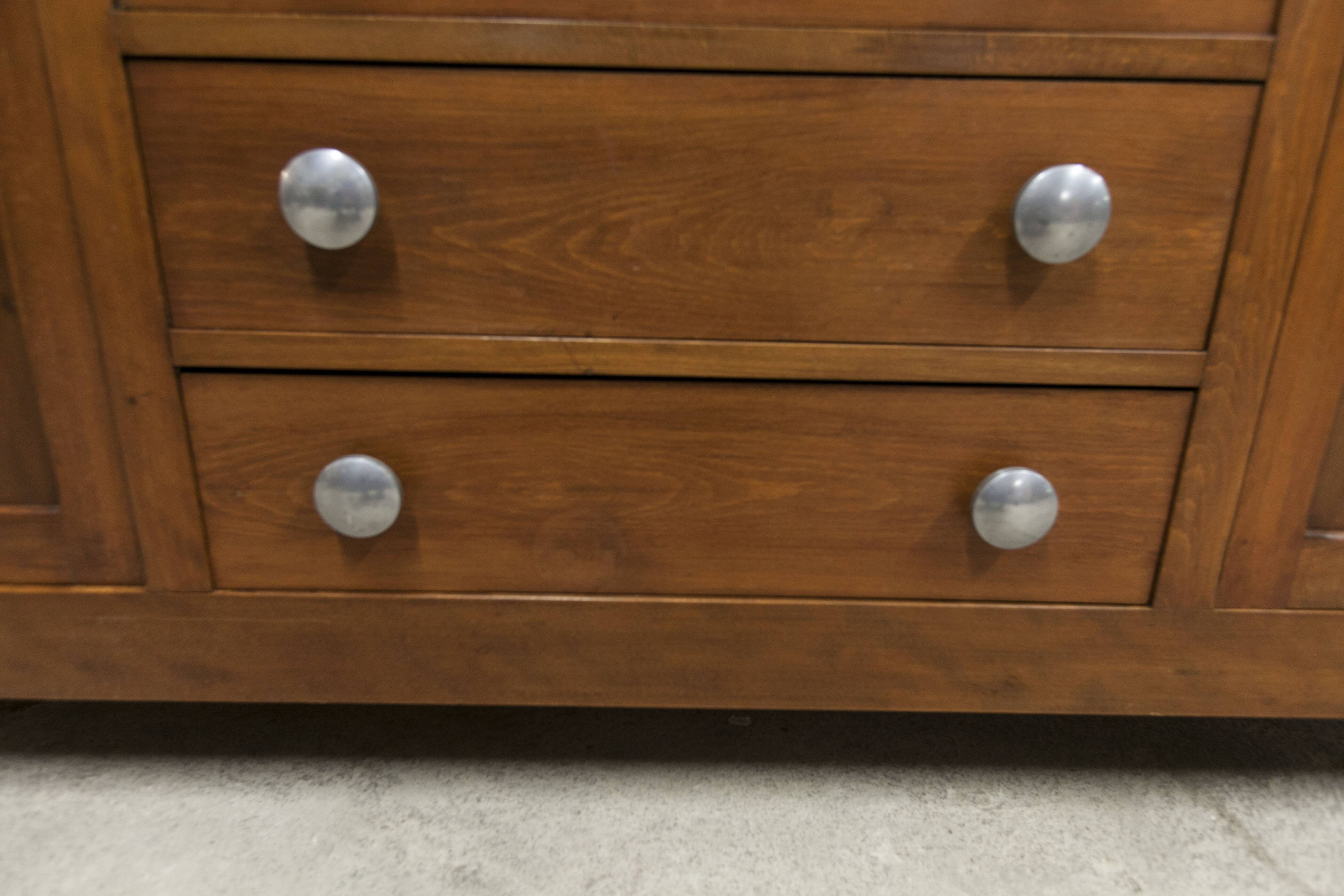 Mid-century armoire with large mirror, wardrobe and chest of drawers