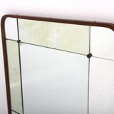 Scandinavian beech and metal mirror, Sweden, 1960, 104x64cm