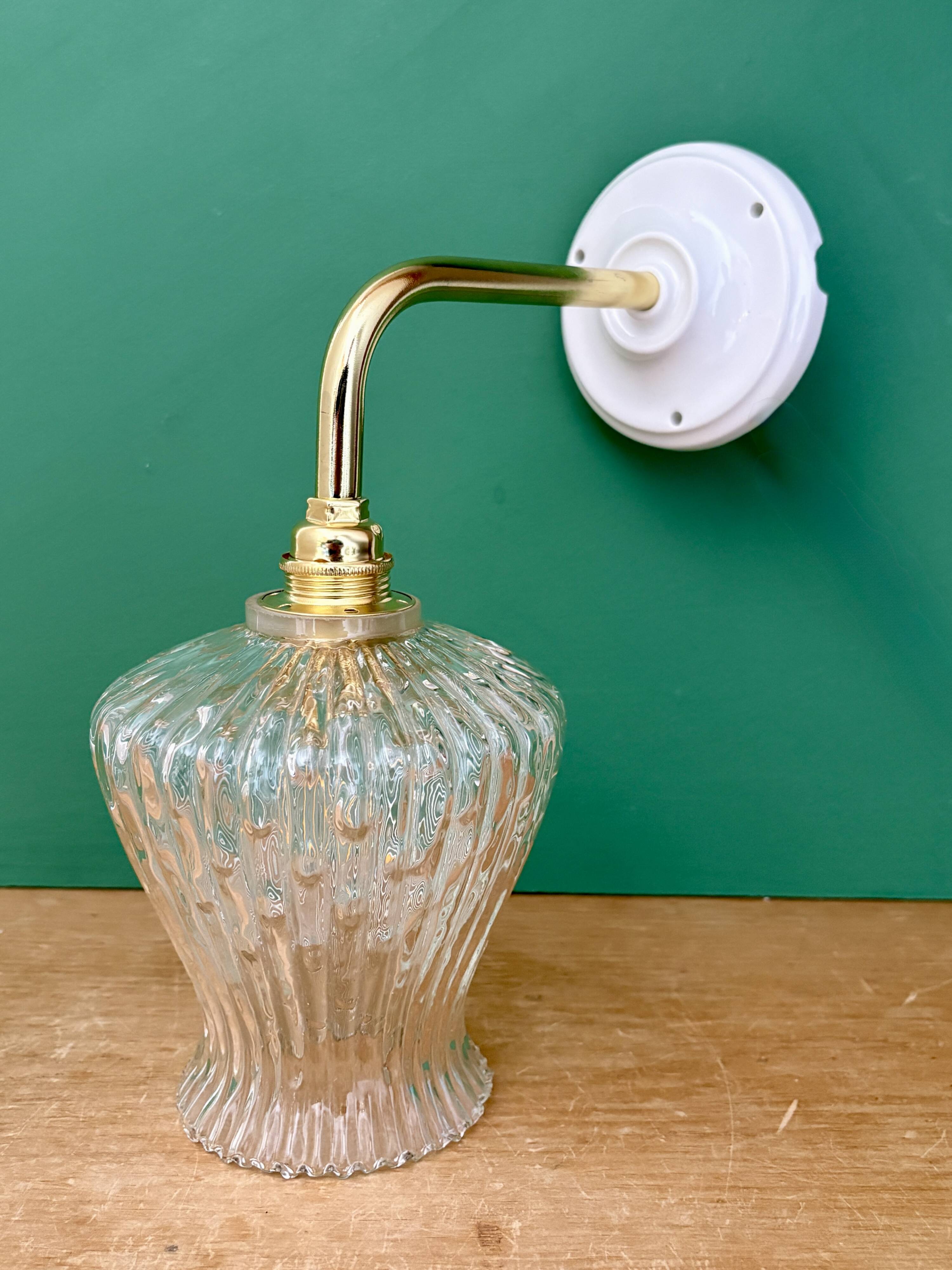 Vintage glass tulip wall light