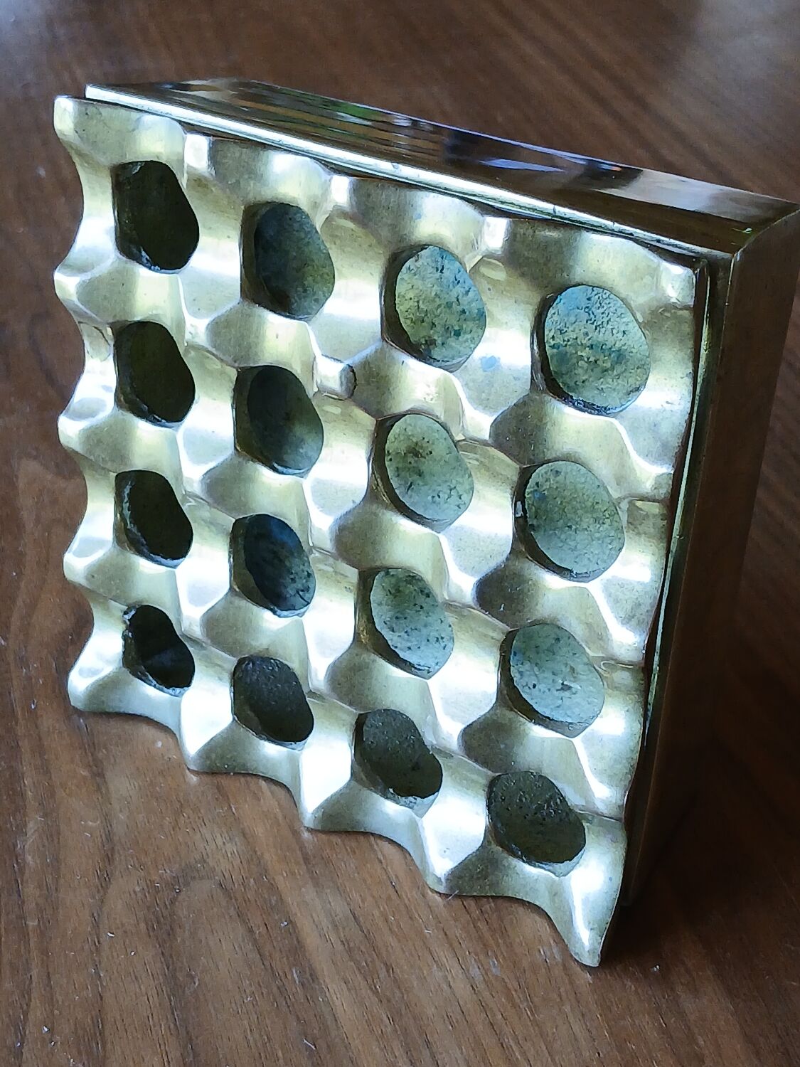 Ultima ashtray, solid brass, Sweden 1970