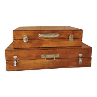 Wooden suitcases
