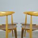 🟡 Beech & teak dining chairs, Hans J. Wegner & Fritz Hansen, Denmark 1950s