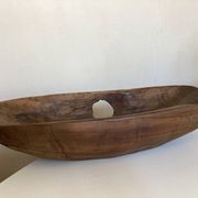 Coupe centre de table XxXL en bois de noyer creusé 1960 monoxyle