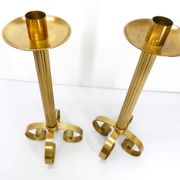 Pair of Scandinavian brass candlesticks Ivar Ålenius Björk for Ystad Metall 1960