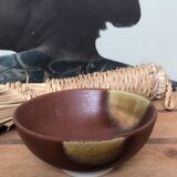 Trio ceramic style bowls brown earth