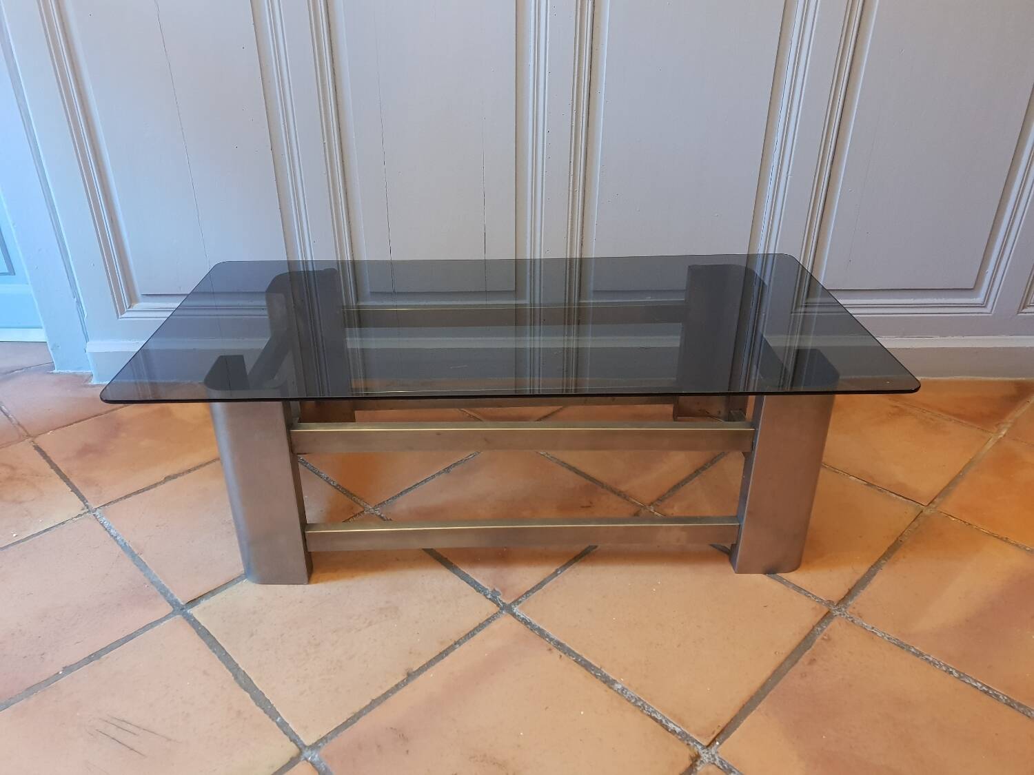 Stainless steel coffee table 1970