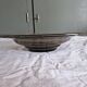 Grande coupe/plat /centre de table verre fumé art-deco