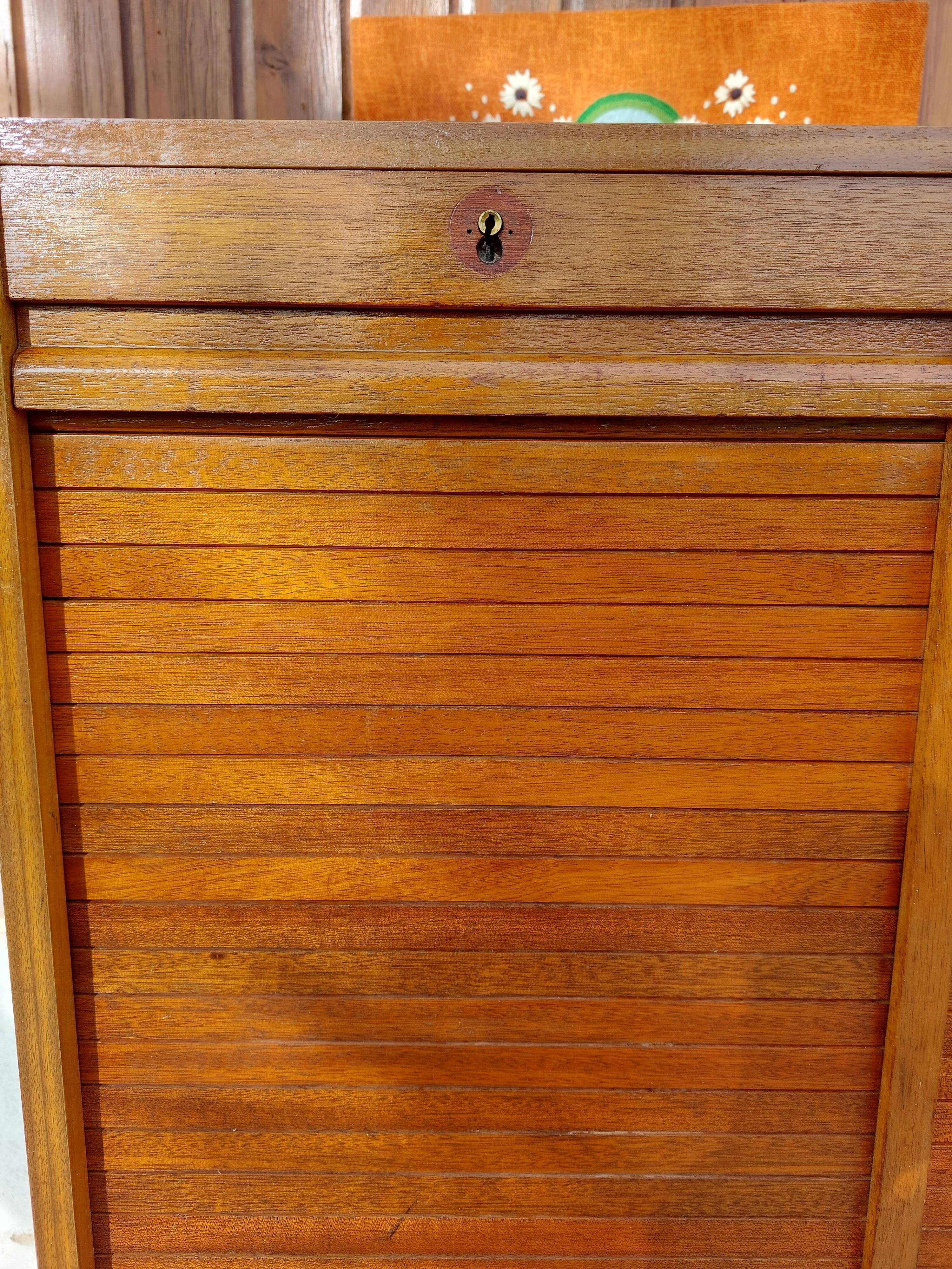 curtained filing cabinet