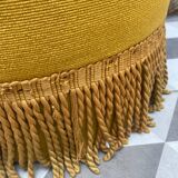 Pouf en velours moutarde, années 60-70