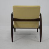 1960s edmund homa model gfm 64 beech armchair, restored