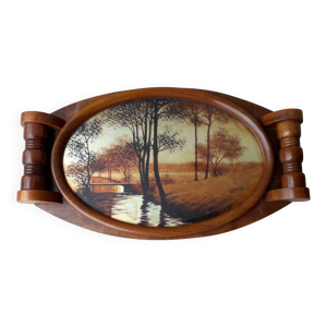 plateau en bois art Déco