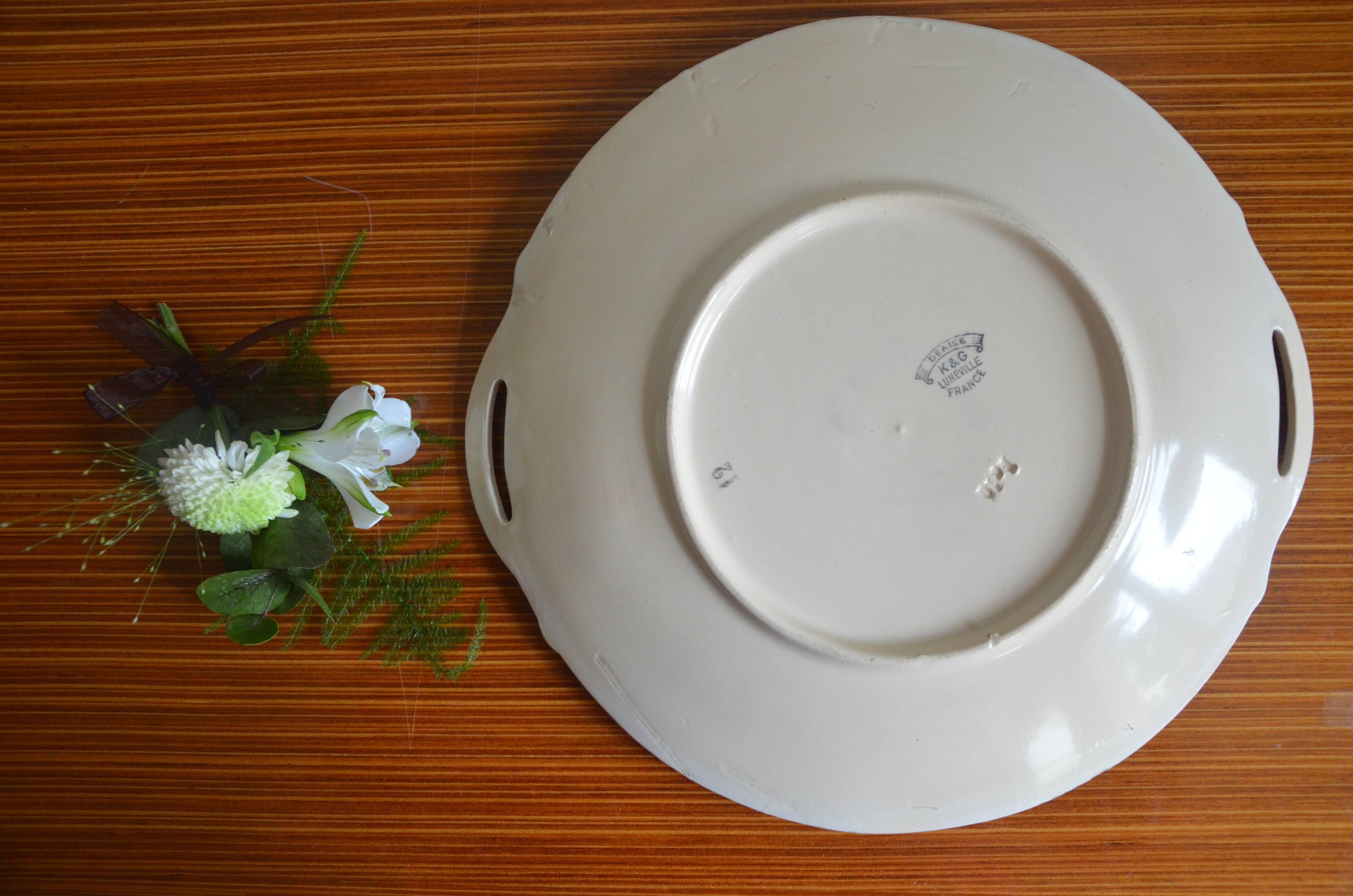 Pie dish K-G Lunéville France, Denise collection