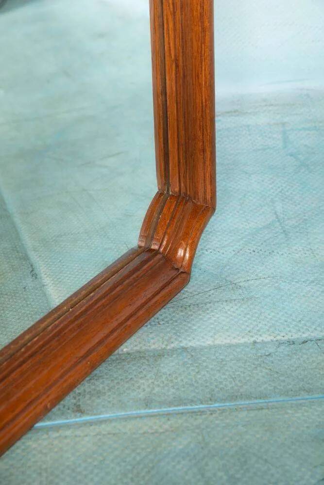 Vintage wooden mirror from the 1960s, art deco style 60s mirror.