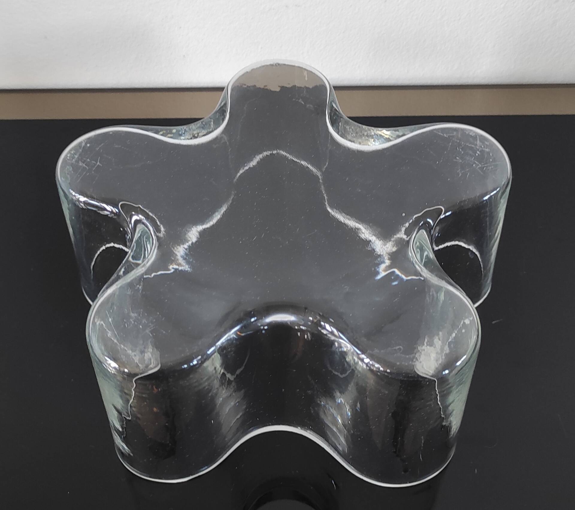 Grand vide-poche organique en verre transparent