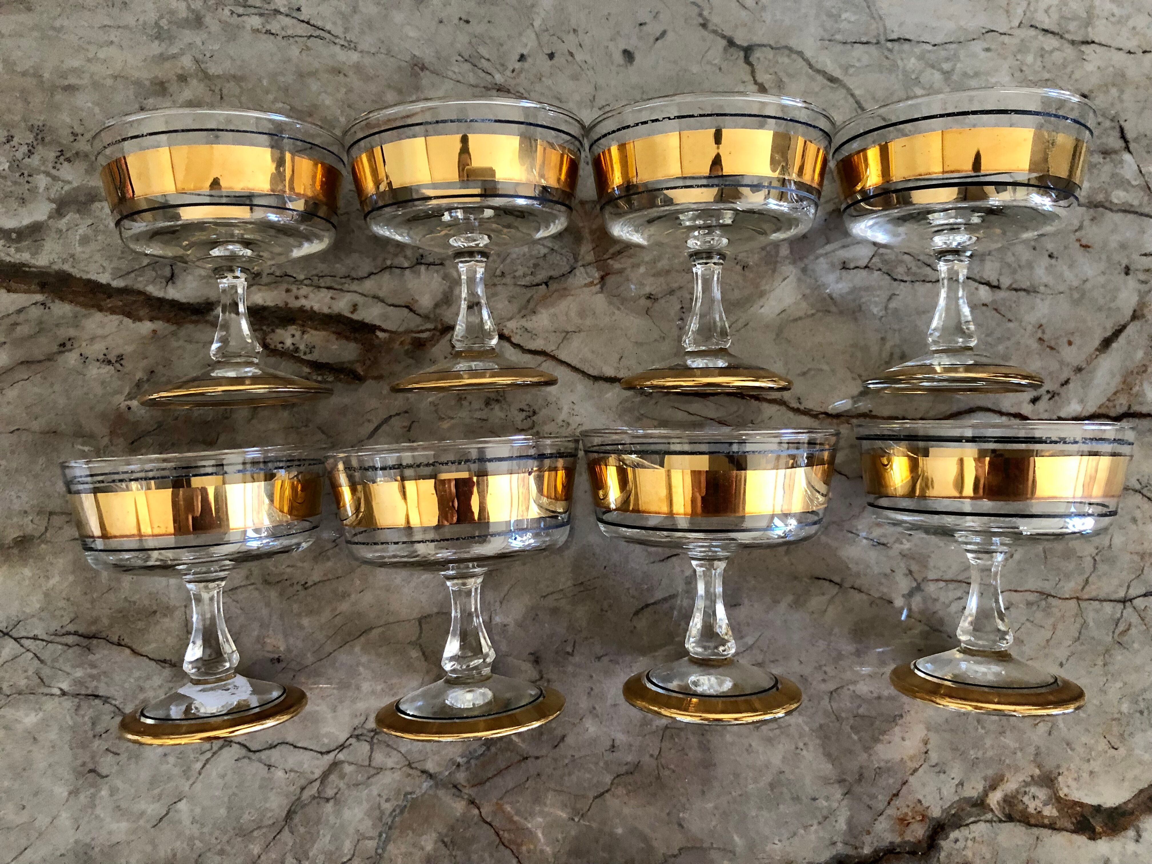 Gold-edged cut glasses