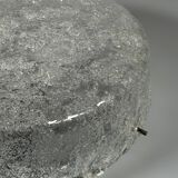 1960s 1970s Ceiling Light Flush Mount Ice Glass from Hillebrand Germany