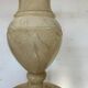 Column and vase lamp in alabaster with 20th century floral decoration