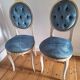 Pair of antique medallion chairs, boudoir seats in Louis XV style.