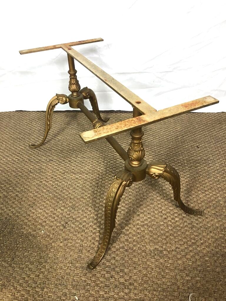 Classic brass-style coffee table and marble tray