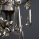 Antique metal and glass chandelier with 5 lights, Italy, 19th century.