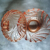 Pink glass art deco candy