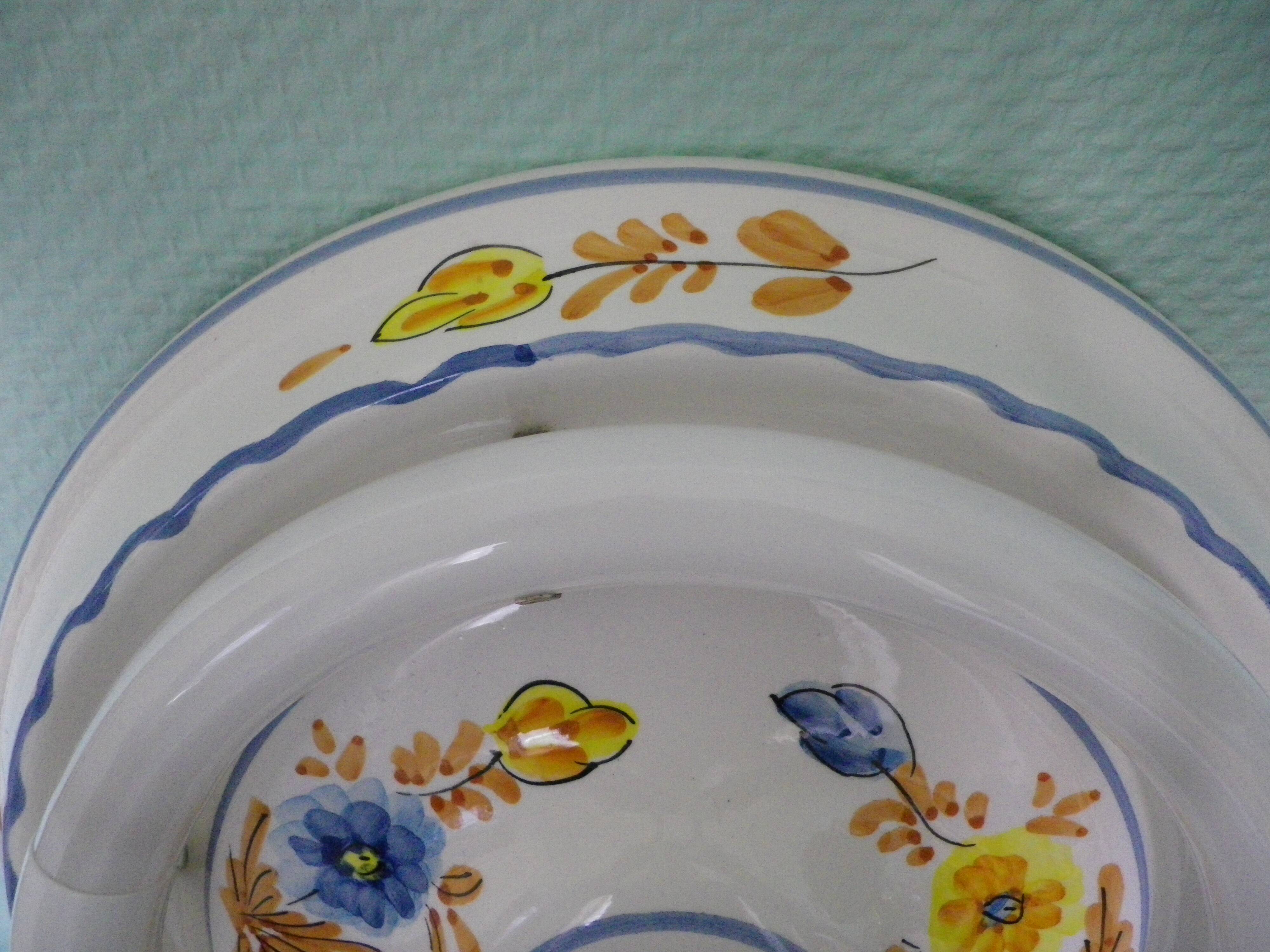 Round hand-painted ceramic ceiling light