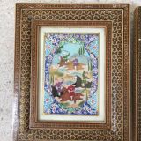 Pair of Persian Khatam paintings