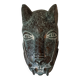 Bronze artisanal art africain léopard masque tribal sculpture