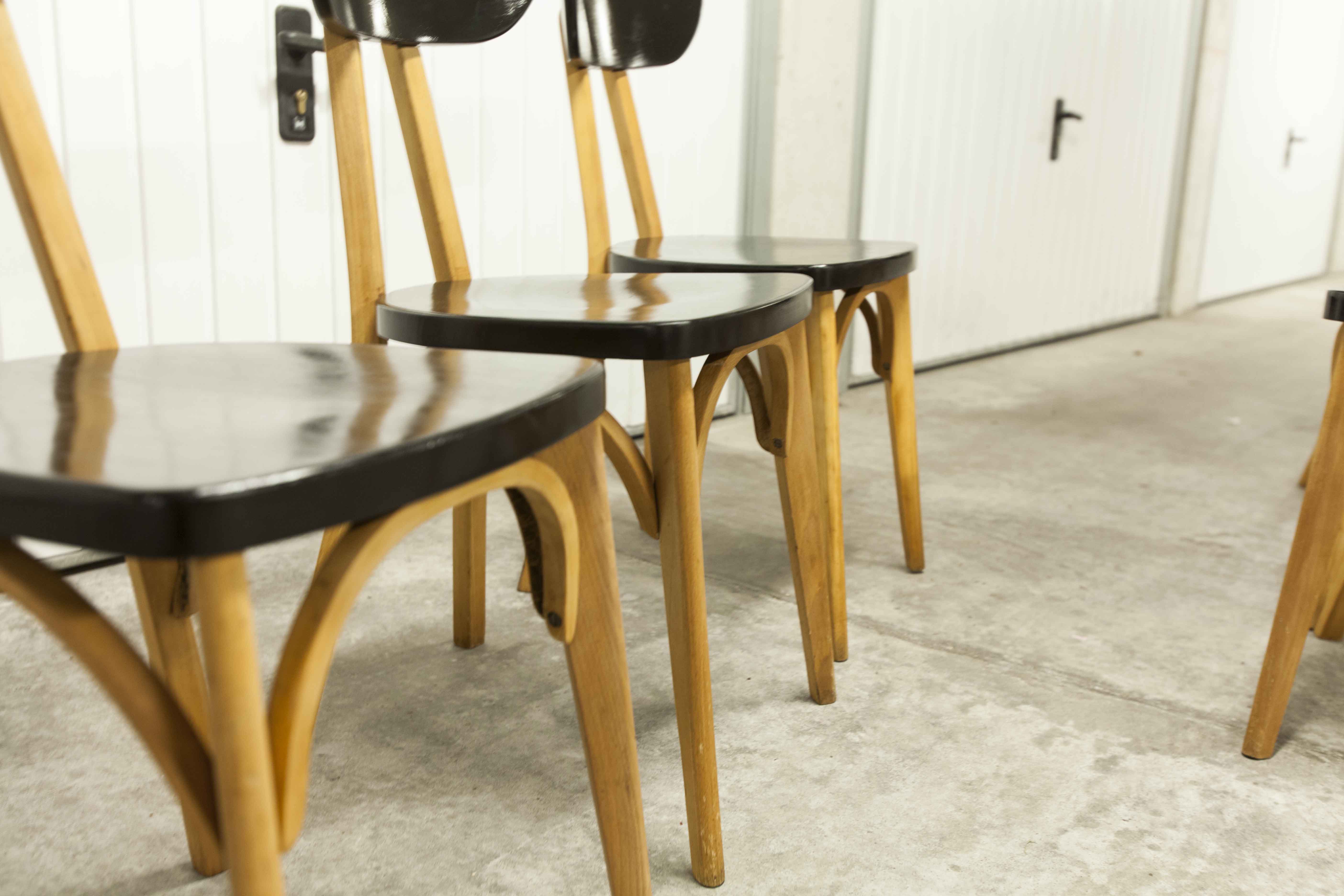 Set of 6 restored Luterma "banana" chairs