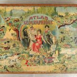 Old saussine geographical atlas in the form of a set of cubes around 1900